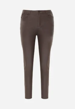 Ciemnobrązowe Spodnie Skinny Push Up Zilli