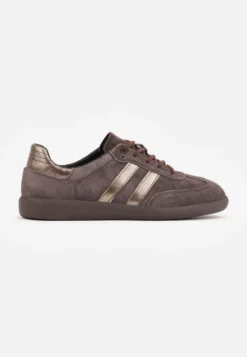 Ciemnobrązowe Zamszowe Sneakersy w Stylu Klasycznych Tenisówek ze Skórzaną Wkładką Volma