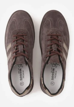 Ciemnobrązowe Zamszowe Sneakersy w Stylu Klasycznych Tenisówek ze Skórzaną Wkładką Volma