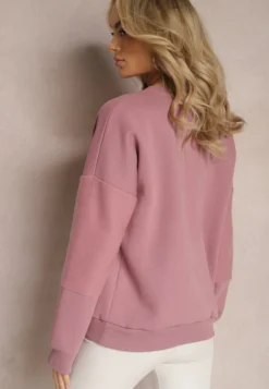 Ciemnoróżowa Bawełniana Bluza z Łańcuszkiem Eleutia