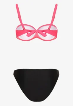 Ciemnoróżowe Bikini Majtki Figi i Biustonosz z Marszczeniem Sepiana