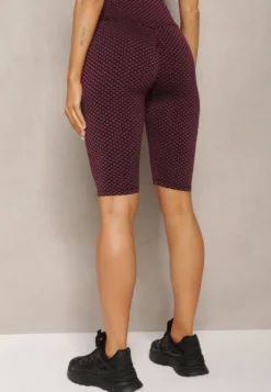 Ciemnoróżowe Kolarki Szorty High Waist Sportowe z Push-Up Calatrix