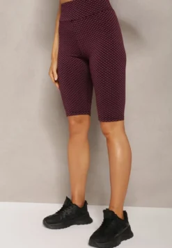 Ciemnoróżowe Kolarki Szorty High Waist Sportowe z Push-Up Calatrix