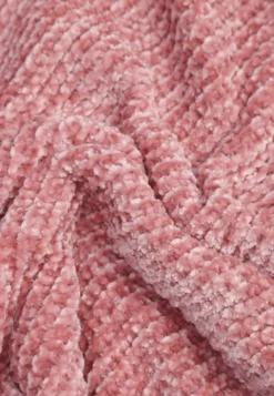 Ciemnoróżowy Sweter Basic Oversize z Szenilowej Dzianiny z Wełną Mirietha