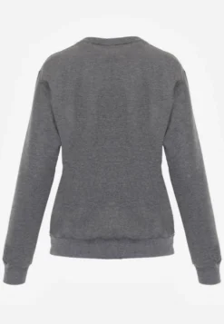 Ciemnoszara Casualowa Bluza z Bawełną Akko