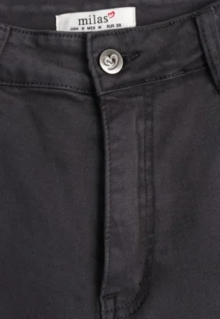 Ciemnoszare Jeansy High Waist z Szerokimi Nogawkami Vetimira