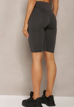 Ciemnoszare Kolarki Szorty High Waist Sportowe z Push-Up Calatrix
