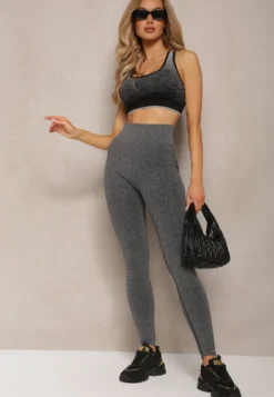 Ciemnoszare Legginsy Podkreślające Pośladki Push-Up Invia