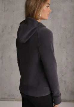 Ciemnoszary Polar Bluza z Kapturem w Stylu Sportowym Aproxia