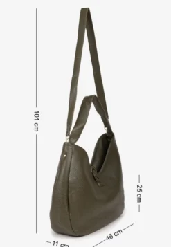 Ciemnozielona Torebka Hobo Shopper Ozdobiona Plecionką Nalorella