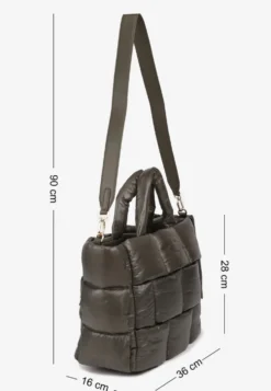 Ciemnozielona Torebka Typu Shopper Ozdobiona Wypukłym Pikowaniem Vamiste