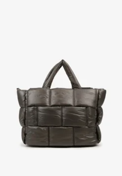 Ciemnozielona Torebka Typu Shopper Ozdobiona Wypukłym Pikowaniem Vamiste