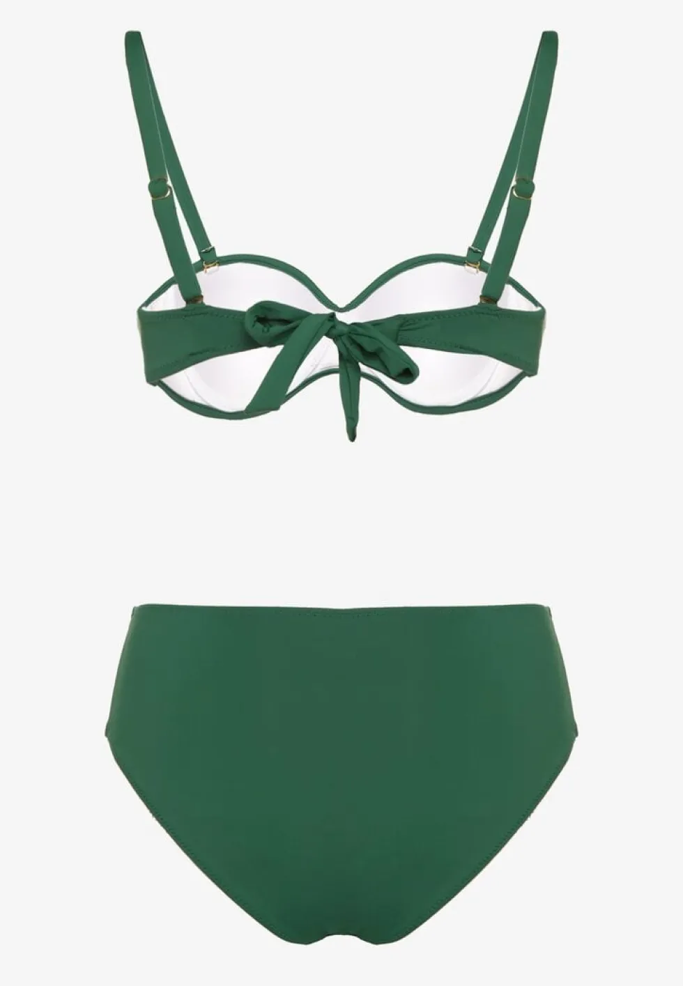 Ciemnozielone Bikini Biustonosz Ozdobiony Geometryczną Aplikacją i Majtki Figi Kinrina
