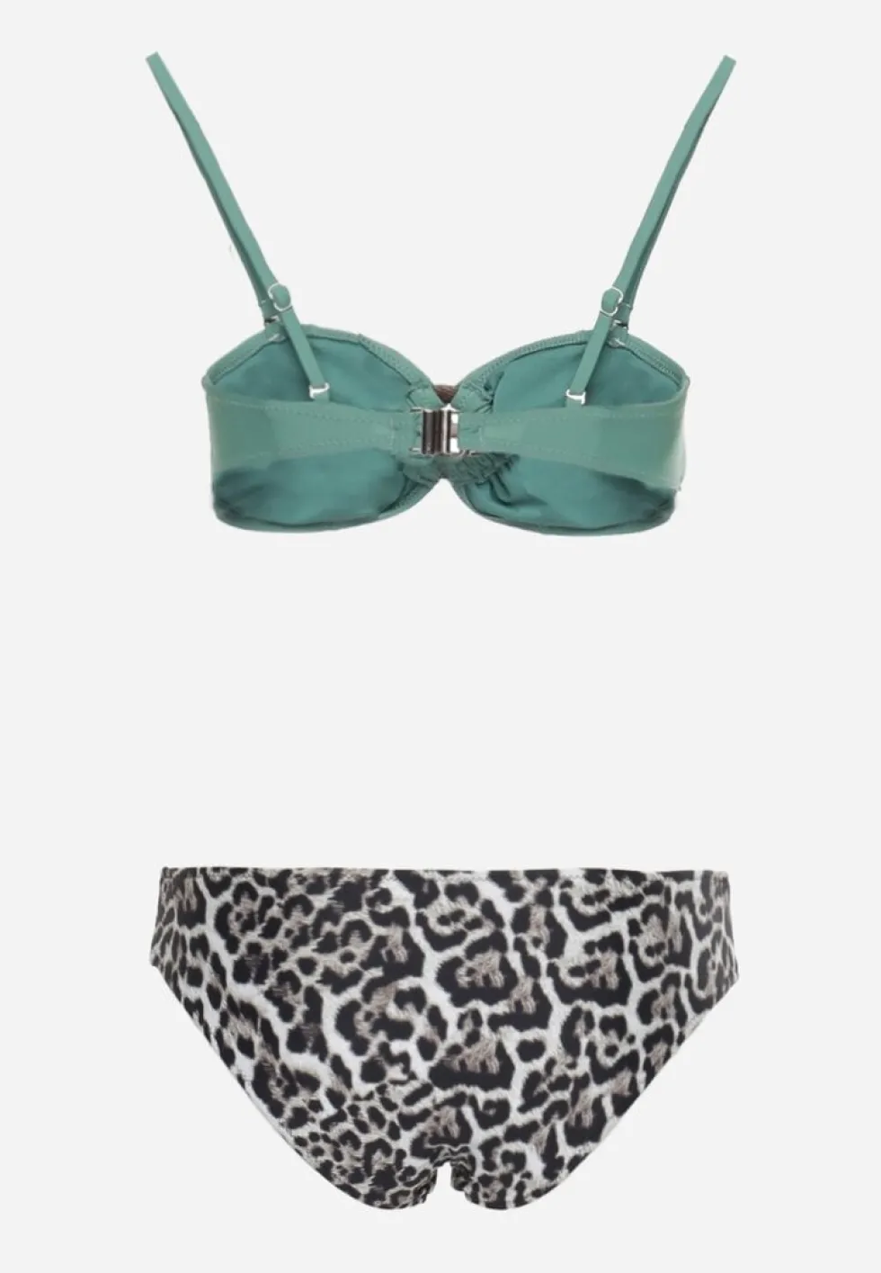 Ciemnozielone Bikini w Panterkę na Cienkich Ramiączkach Naiahes