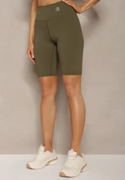 Ciemnozielone Kolarki Szorty Elastyczne High Waist Meania