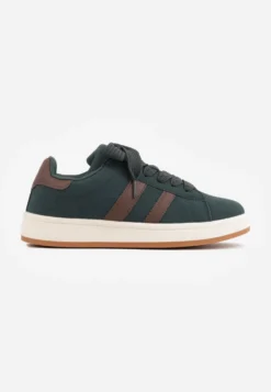 Ciemnozielone Sneakersy Ozdobione Paskami Dolirenna