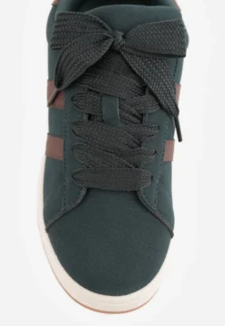 Ciemnozielone Sneakersy Ozdobione Paskami Dolirenna
