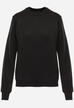 Czarna Bluza Basic Ocieplana Polarem Kaianna