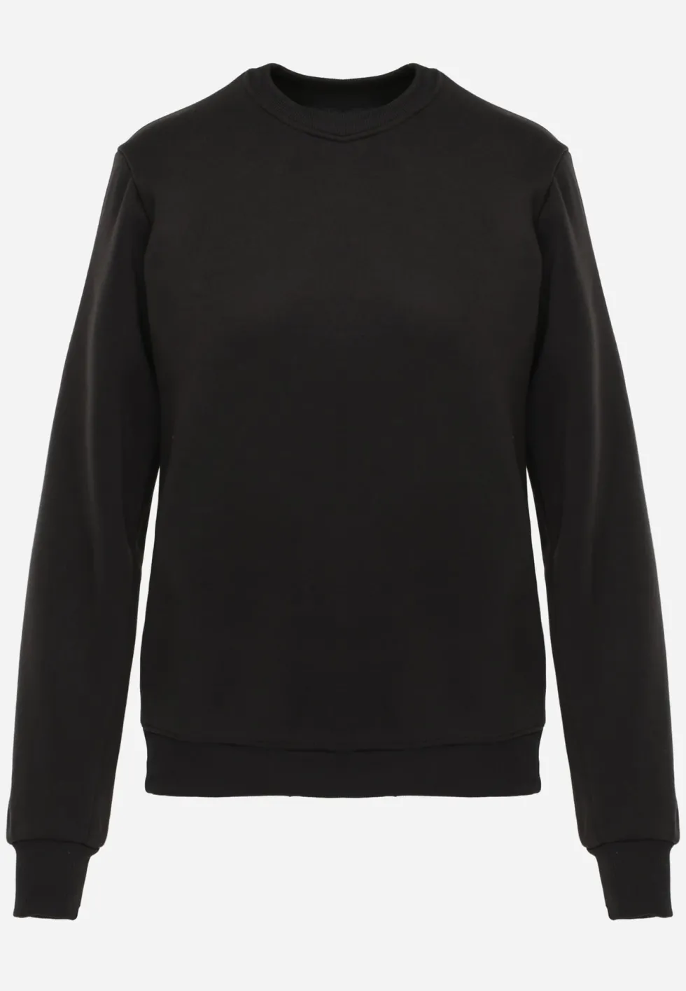 Czarna Bluza Basic Ocieplana Polarem Kaianna