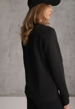 Czarna Bluza Basic Ocieplana Polarem Kaianna
