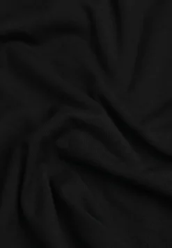 Czarna Bluzka Basic o Fasonie Typu Longsleeve z Delikatnym Ociepleniem Kuarta