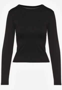 Czarna Bluzka Longsleeve z Bawełny Avelfia