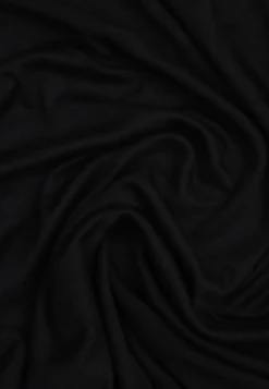 Czarna Bluzka Longsleeve z Marszczeniem z Półtransparentnej Tkaniny z Lyocellu Kiava