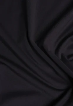 Czarna Dopasowana Bluzka Typu Longsleeve z Bawełną Moanti