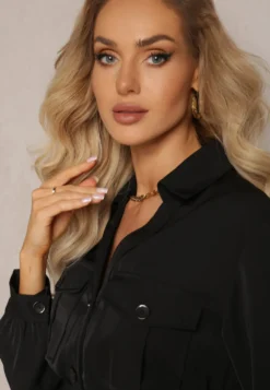 Czarna Koszulowa Sukienka Mini Zenata