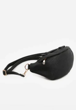 Czarna Nerka w Stylu Casual Ozdobiona Uchwytem Hippusa
