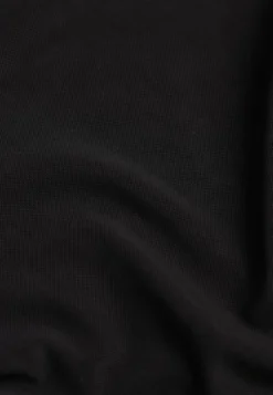 Czarna Siateczkowa Bluzka Longsleeve z Golfem o Dopasowanym Kroju Yenlea