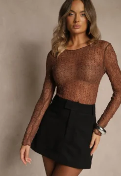 Czarna Spódnica VICES Mini Stylizowana na Zamszową Tivite