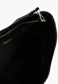 Czarna Torebka Hobo Shopper Ozdobiona Plecionką Nalorella