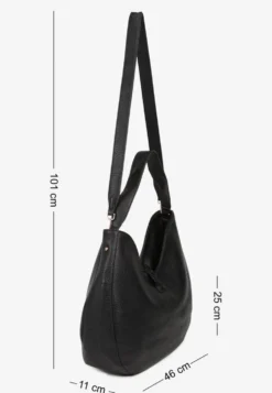 Czarna Torebka Hobo Shopper Ozdobiona Plecionką Nalorella