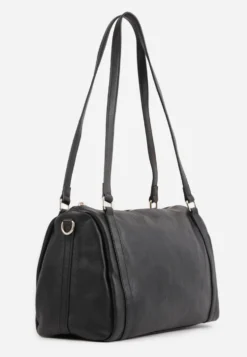 Czarna Torebka na Ramię Typu Bowling Bag z Dodatkowym Paskiem Ventosia