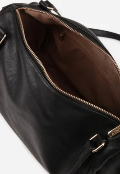 Czarna Torebka na Ramię Typu Bowling Bag z Dodatkowym Paskiem Ventosia