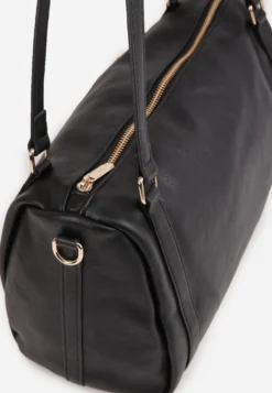 Czarna Torebka na Ramię Typu Bowling Bag z Dodatkowym Paskiem Ventosia