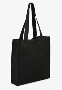 Czarna Torebka Typu Shopper Zdobiona Tłoczeniami Salicella