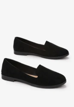 Czarne Balerinki Typu Loafersy Daphikaia