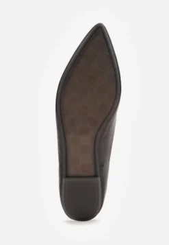 Czarne Balerinki ze Szpiczastymi Noskami w Eleganckim Stylu Lagenaria