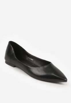 Czarne Balerinki ze Szpiczastymi Noskami w Eleganckim Stylu Lagenaria