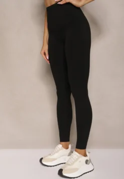 Czarne Basicowe Legginsy High Waist Tofelia
