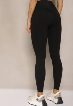 Czarne Basicowe Legginsy High Waist Tofelia