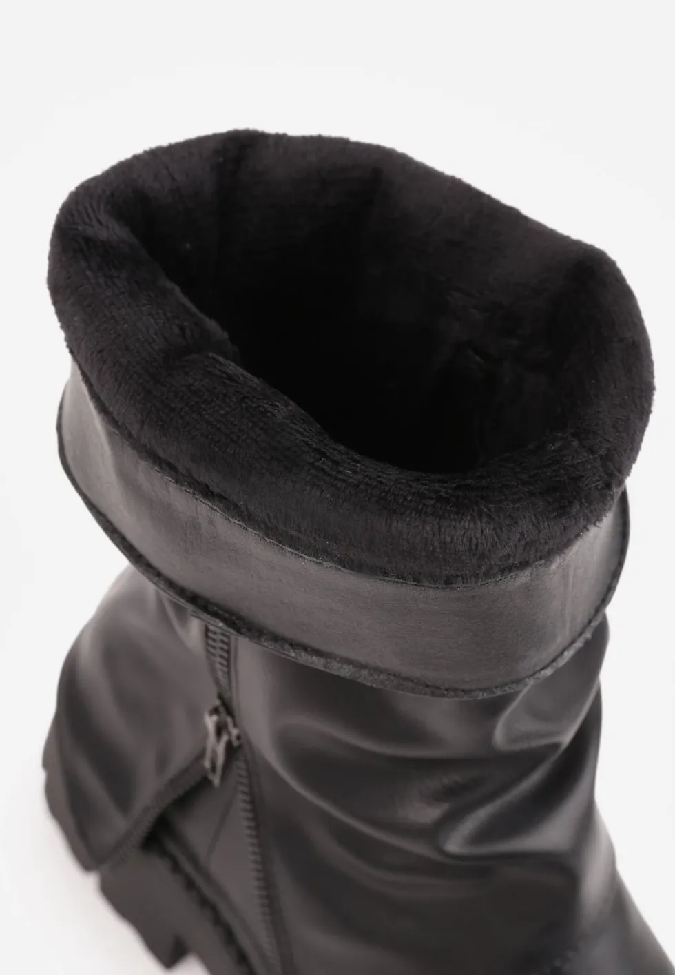 Czarne Botki Biker Boots VICES ze Sprzączkami i Cholewką Imitującą Nogawkę Anevita