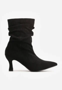 Czarne Botki na Klepsydrowej Szpilce Typu Slouchy Emmanuella