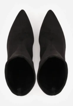 Czarne Botki Vices na Szpilce w Stylu Klepsydry Noraye