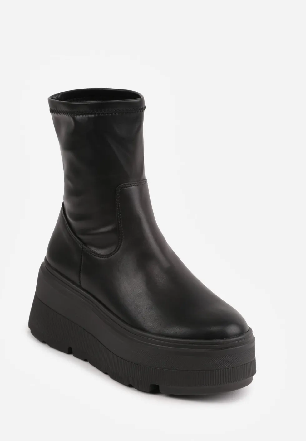 Czarne Botki Vices w Stylu Tech Gothic na Platformie Niorna