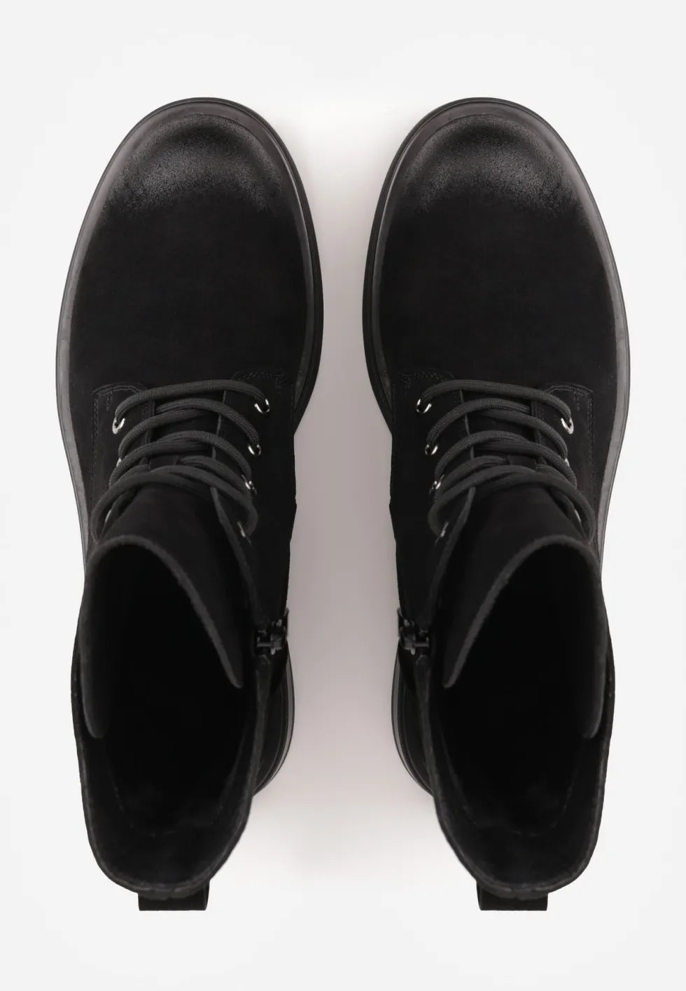 Czarne Botki Workery Skórzane z Efektem Vintage Wash Alvani