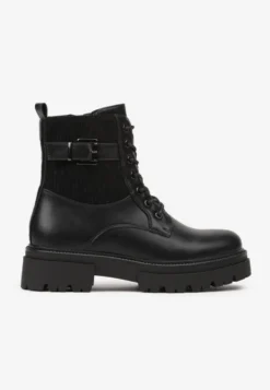 Czarne Botki w Stylu Workerów Grunge Eiase