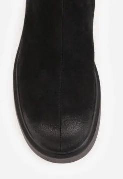 Czarne Botki z Zamszu Naturalnego Vintage Wash Jennete